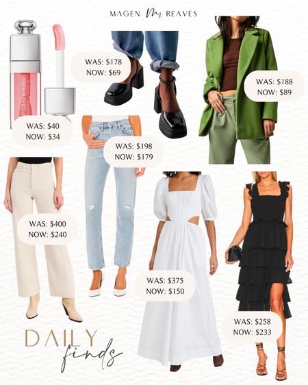 Revolve- AGOLDE- Shopbop- Free People- Nordstrom- Dior- beauty finds- lip oil- women’s pants- jeans- white midi dress- summer dress- black midi dress- tiered dress- colorful blazer- workwear- outfit inspo- sale- daily sales- sale finds- 

#LTKstyletip #LTKshoecrush #LTKsalealert