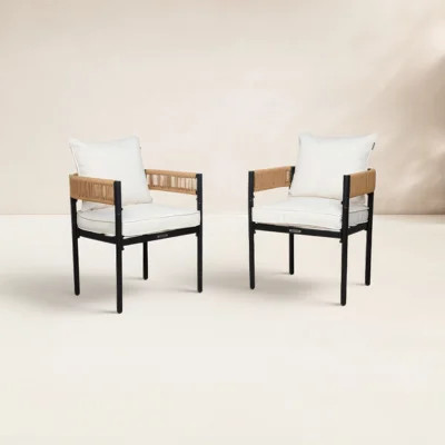 Alessandra Rope Outdoor Dining Chair With Cushions | Wayfair North America