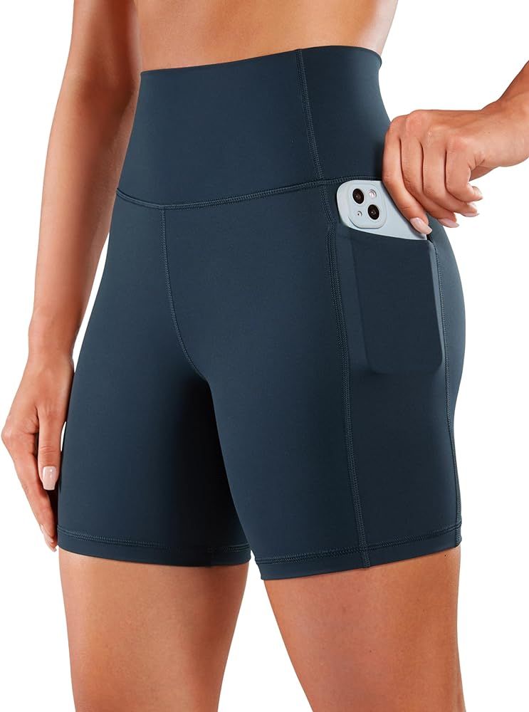 CRZ YOGA Women's Naked Feeling Biker Shorts - 4''/ 5''/ 6''/ 8'' High Waisted Yoga Gym Spandex Sh... | Amazon (US)
