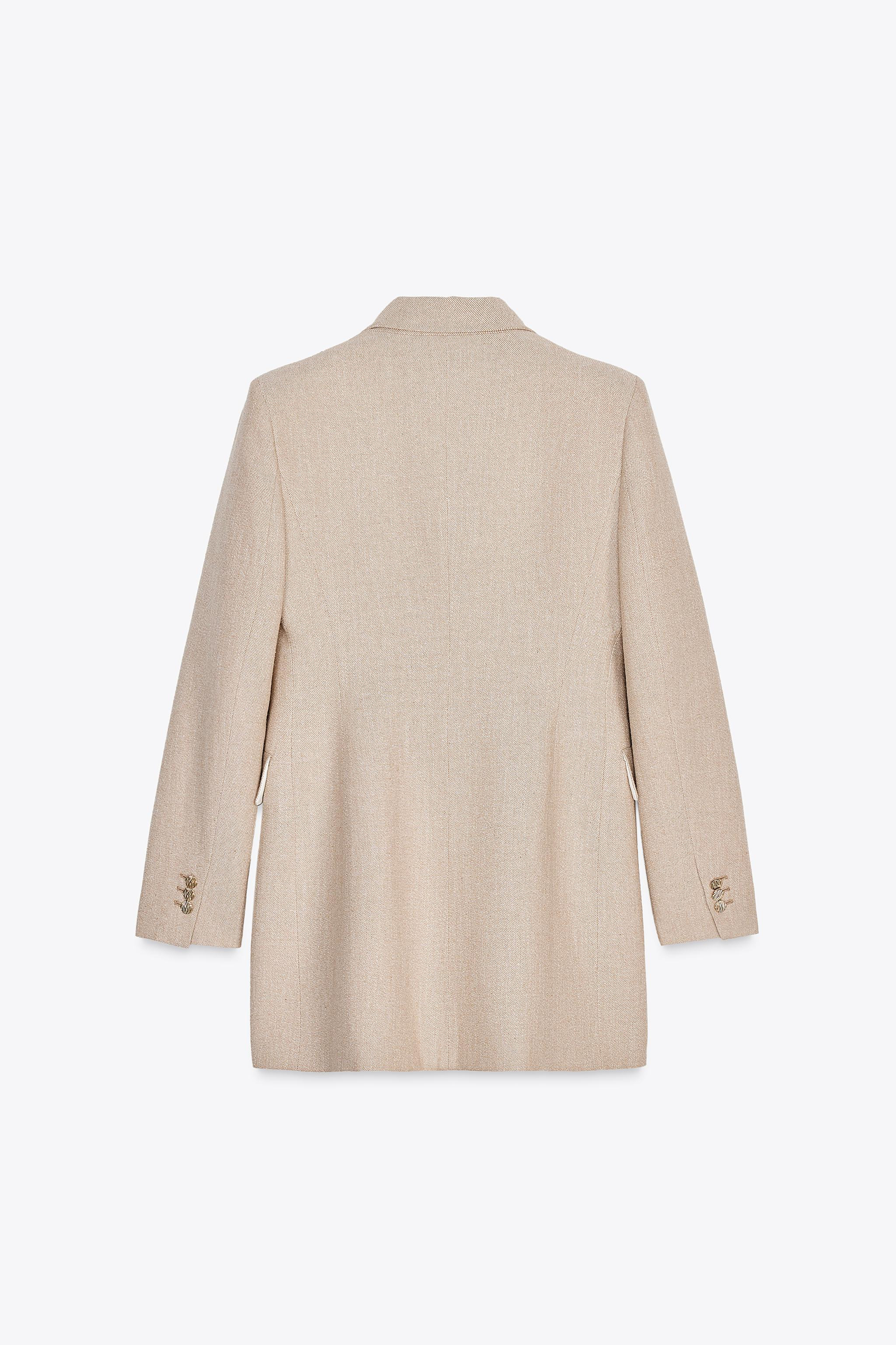 FITTED LONG BLAZER WITH SHOULDER PADS | Zara US