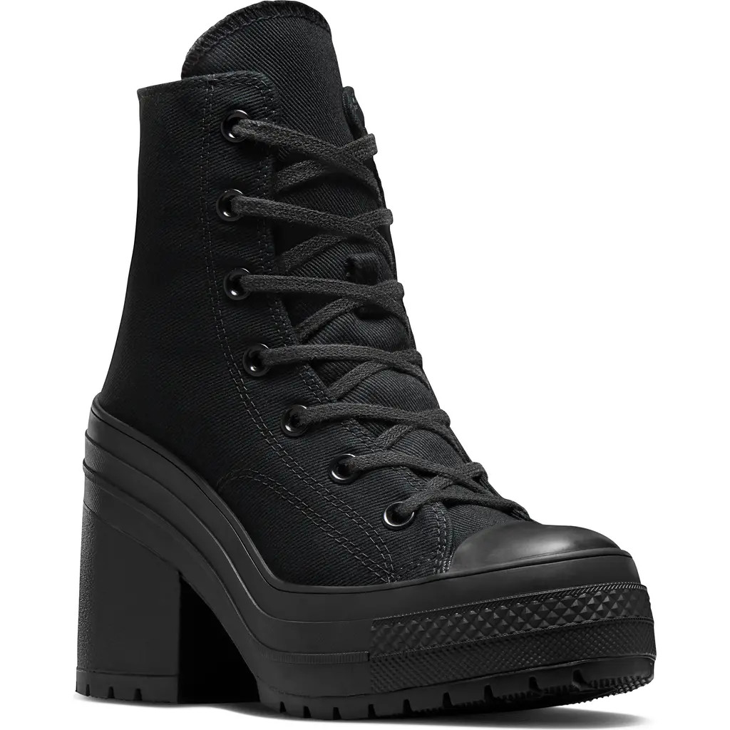Converse Chuck 70 De Luxe Heel Platform Sneaker in Black/Black/Black at Nordstrom, Size 9.5 Women's | Nordstrom