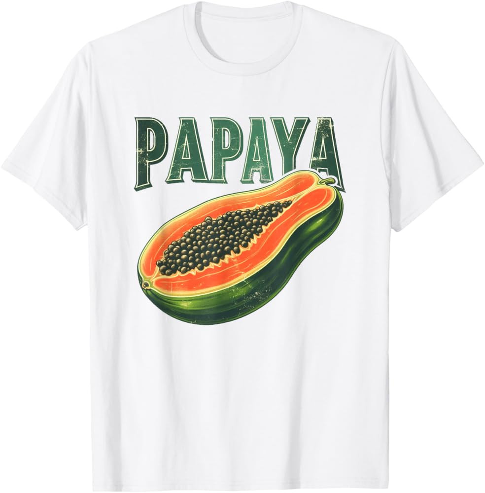 Papaya Tropical Fruit Retro Vibe Art T-Shirt | Amazon (US)
