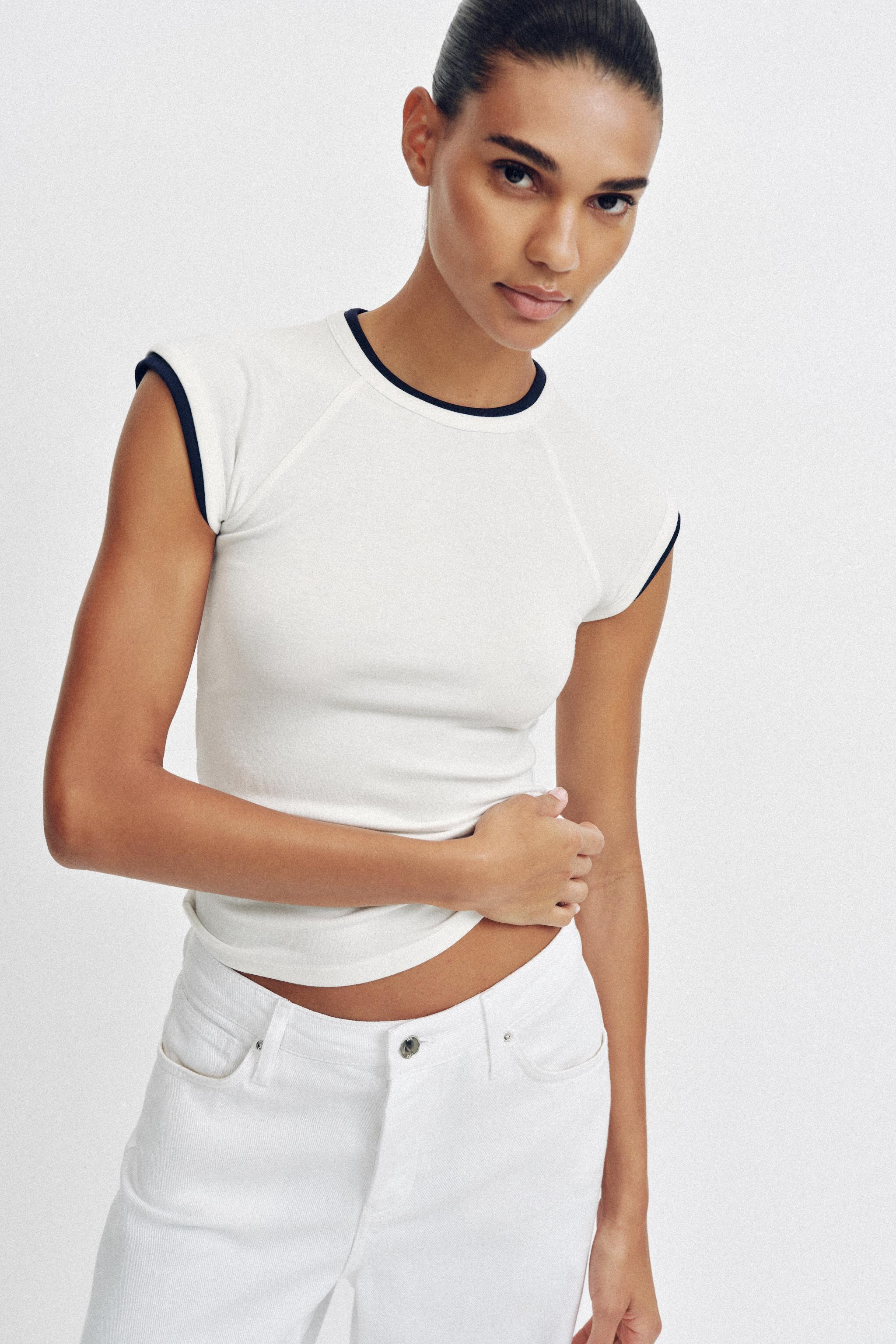 DOUBLE SHORT SLEEVE EFFECT T-SHIRT | Zara US