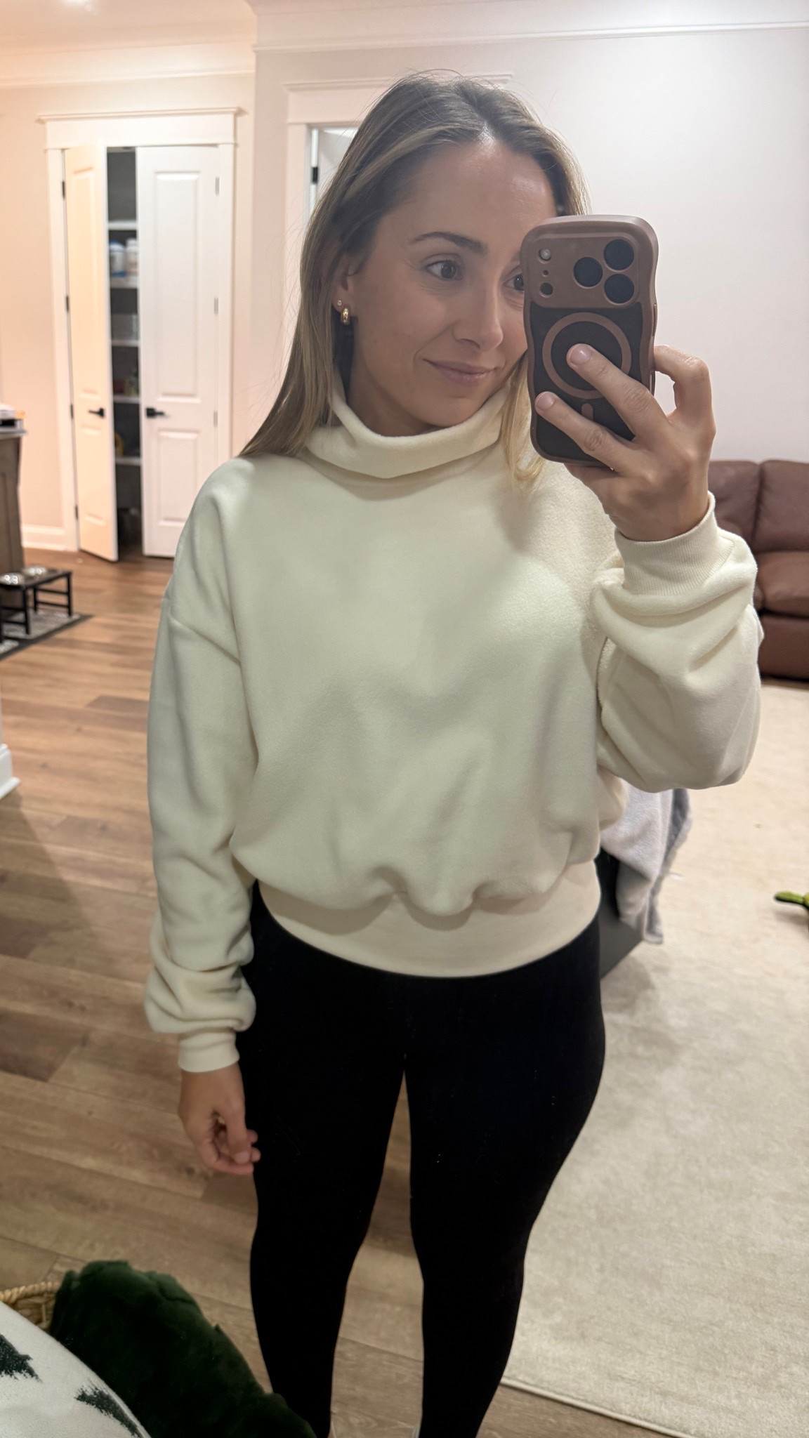 Low quality picture, high quality mock neck & leggings! Both on sale! The mock neck is under $20!

#LTKFindsUnder100 #LTKSaleAlert #LTKootd