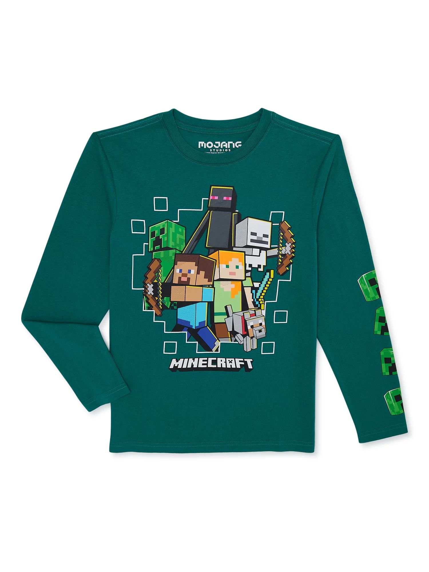 Minecraft Boys Long Sleeve Graphic T-Shirt, Sizes 4-12 | Walmart (US)