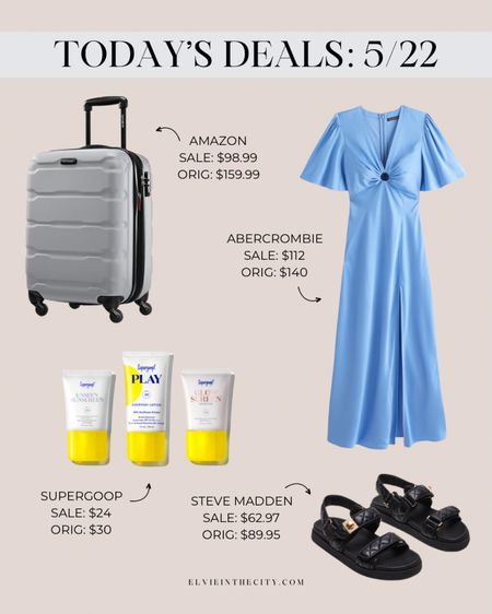 Today’s deals include carry on luggage from Samsonite, a dress from Abercrombie, a Supergoop bestsellers starter kit, and quilted sandals from Steve Madden. 

Deals of the day, ootd, wedding guest dress, travel essentials, fashion over 40

#LTKover40 #LTKsalealert #LTKfindsunder100