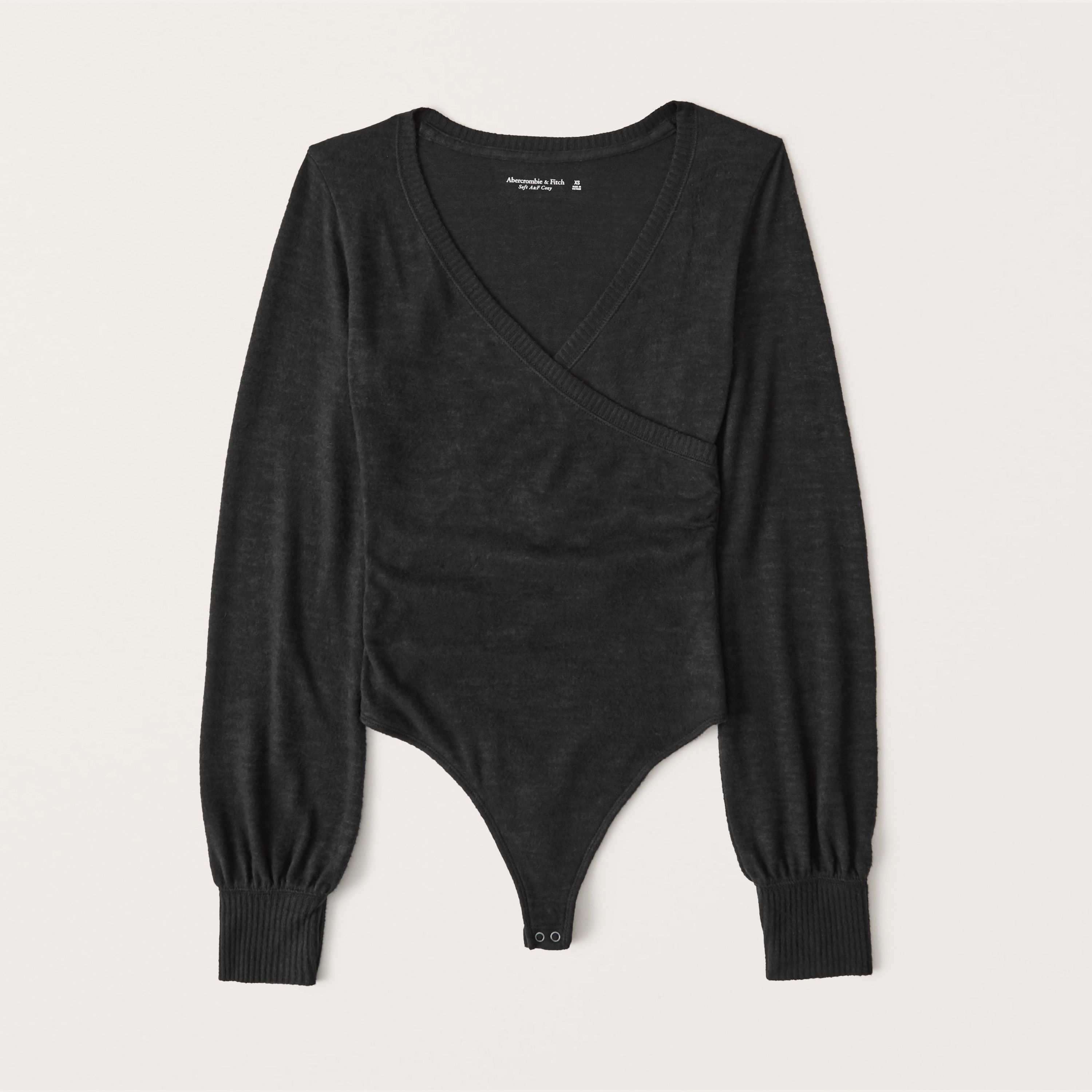 Long-Sleeve Cozy Wrap Bodysuit | Abercrombie & Fitch (US)