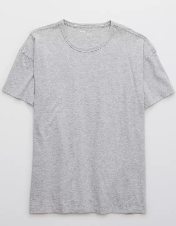 Aerie Distressed Oversized Boyfriend T-Shirt | American Eagle Outfitters (US & CA)