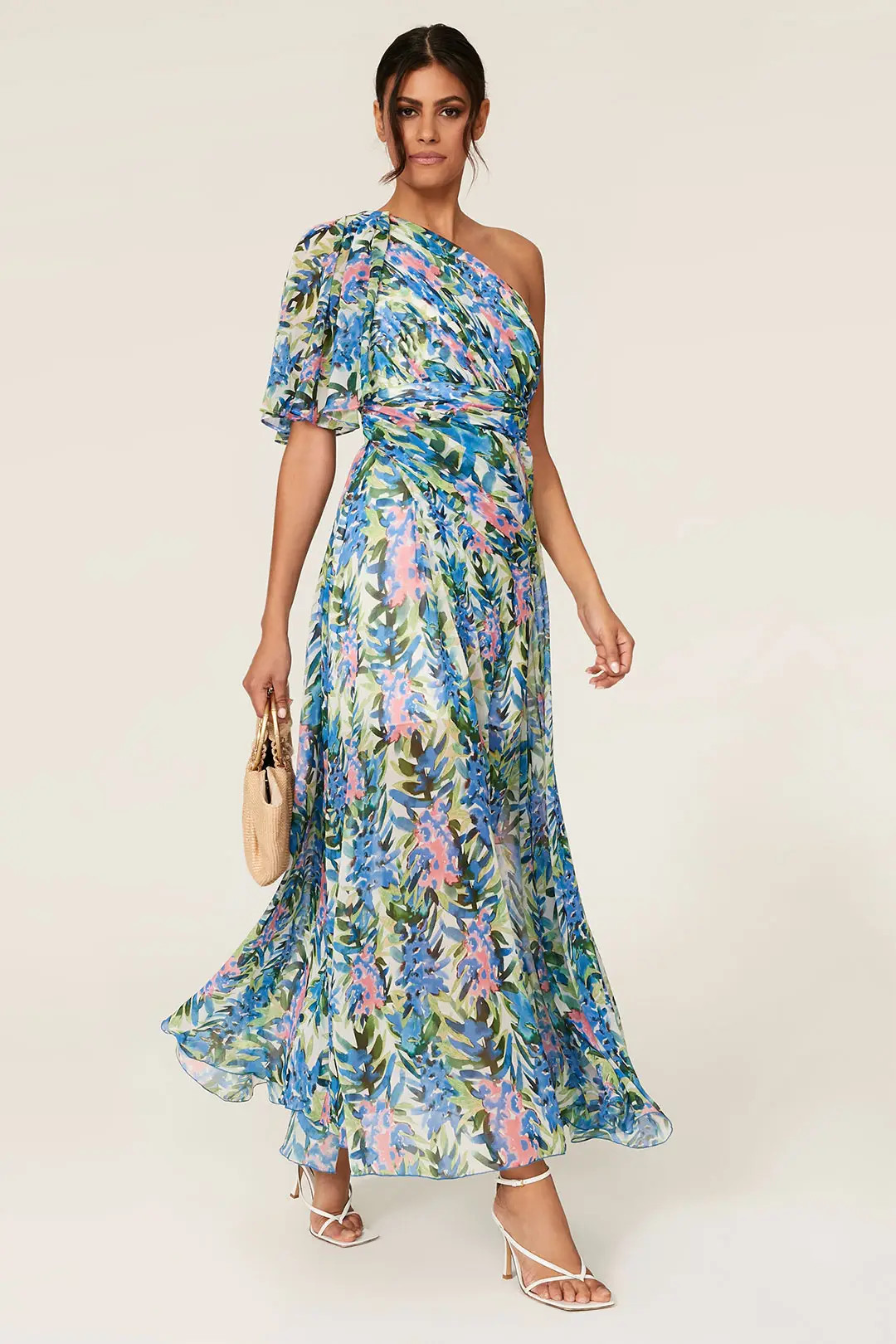 Floral One Shoulder Gown | Rent the Runway