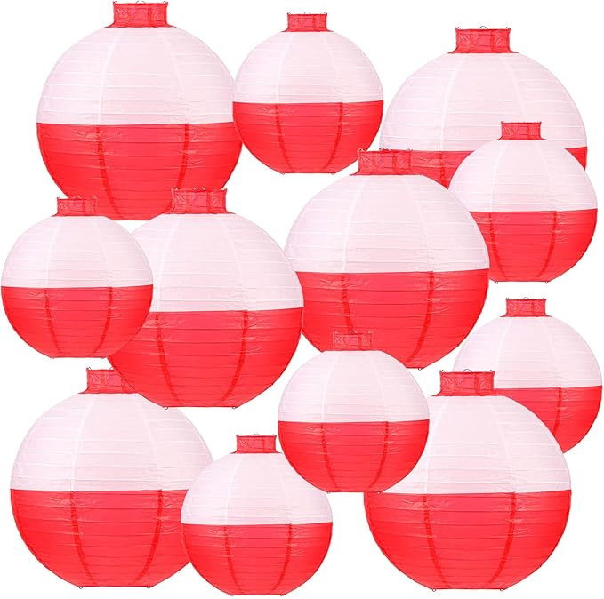 Set of 12 Fishing Bobber Round Paper Hanging Lanterns Fishing Birthday Decorations Hanging Paper ... | Amazon (US)