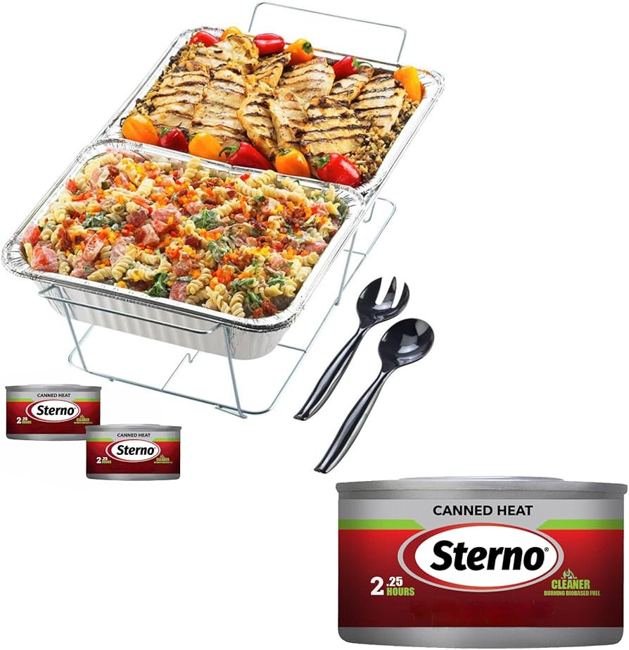 Sterno Buffet Kit Disposable Chafing Dish Buffet Set - Chafing Dishes for Buffet & Catering Food ... | Amazon (US)
