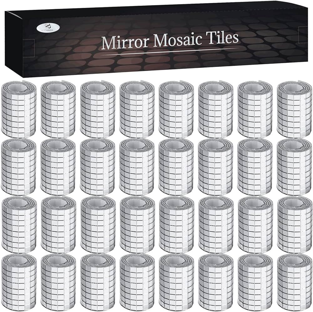 PP OPOUNT 15104 PCS Self-Adhesive Mosaic Tiles, Small Mirror Mosaics Tiles for DIY Disco Balls, C... | Amazon (US)