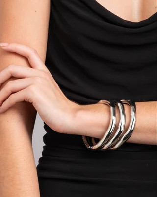 Small Molten Bangle Bracelet - Silver | Alexis Bittar