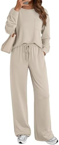 AUTOMET Womens Sweatsuits 2 Piece Lounge Matching Outfits Sweat Sets Tracksuit Travel Sweatshirts... | Amazon (US)
