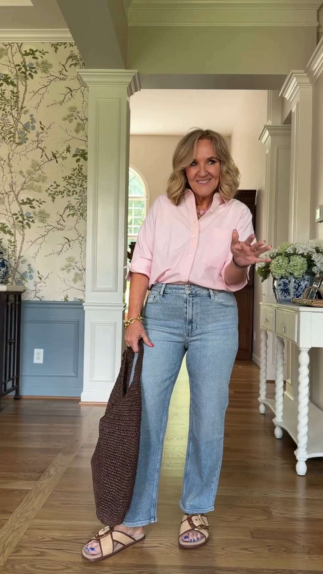 🫶Effortless chic is always my goal, and this combination hits the mark every time. 
Mabel blouse size small 
Paige denim size 29 the mother I’m linking but pretty much sold out. I size up to a 30 in those. 
A timeless pink shirt and great-fitting by denim just can’t be beaten for a confident, polished daily look. This outfit makes me feel ready for whatever the day holds, from errands to a casual weekend.

✨ Anthropologie is 20% off! Use code NANETTE20 to save. 🤍✨

#LTKootd #LTKOver40 #LTKSaleAlert