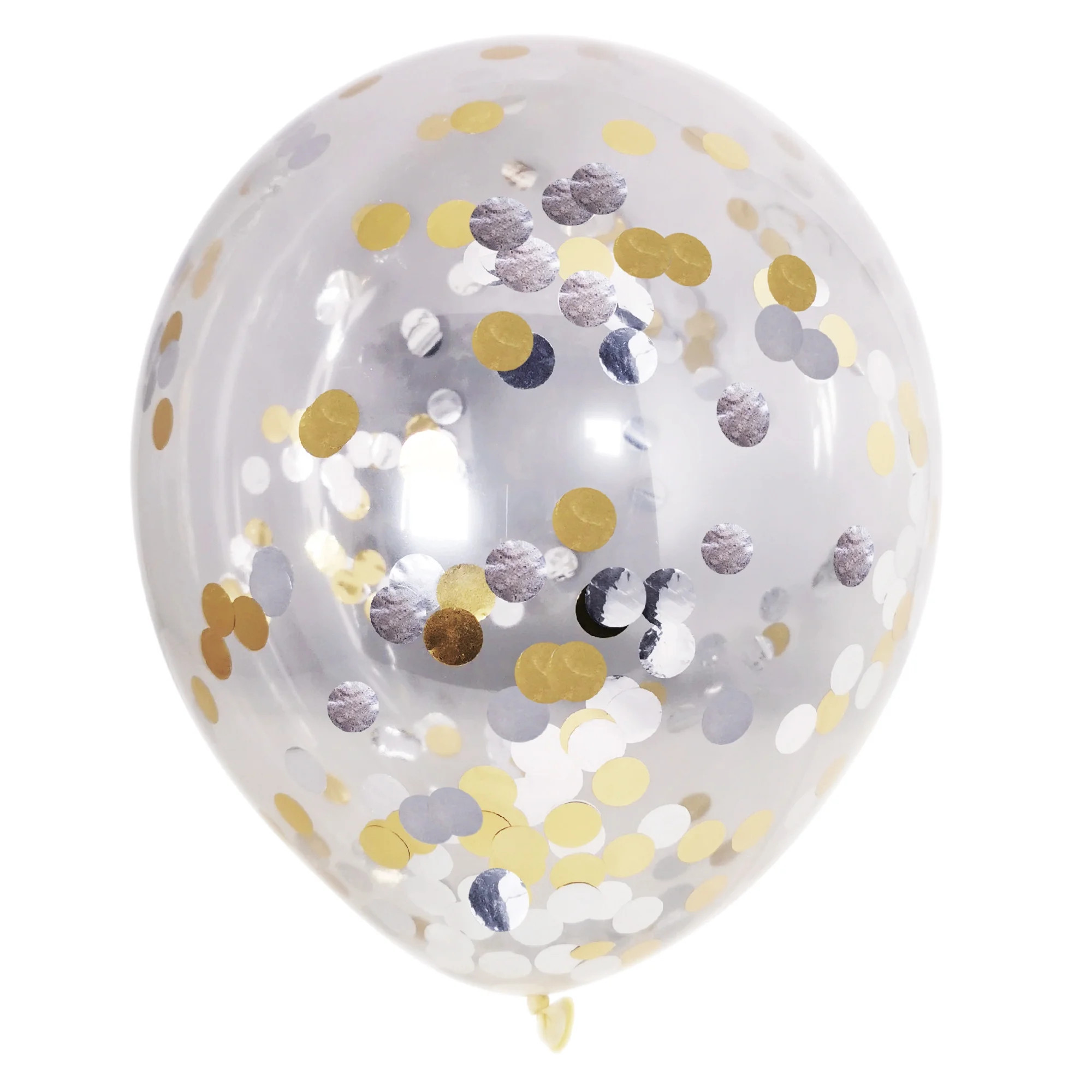 Silver/Gold Foil Confetti Balloons, 12 in, 5 Count, by Way To Celebrate | Walmart (US)