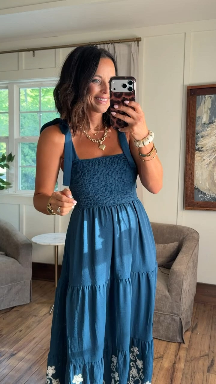 Amazon did GOOD with this one 😍 This dress is seriously so pretty!! The smocked top, tie straps and embroidered detail at the bottom make it look way more expensive. Such a good summer dress for church, vacation or date night! Wearing a small.

#AmazonFashion #AmazonFinds #SummerDress #AffordableFashion #LTKFinds