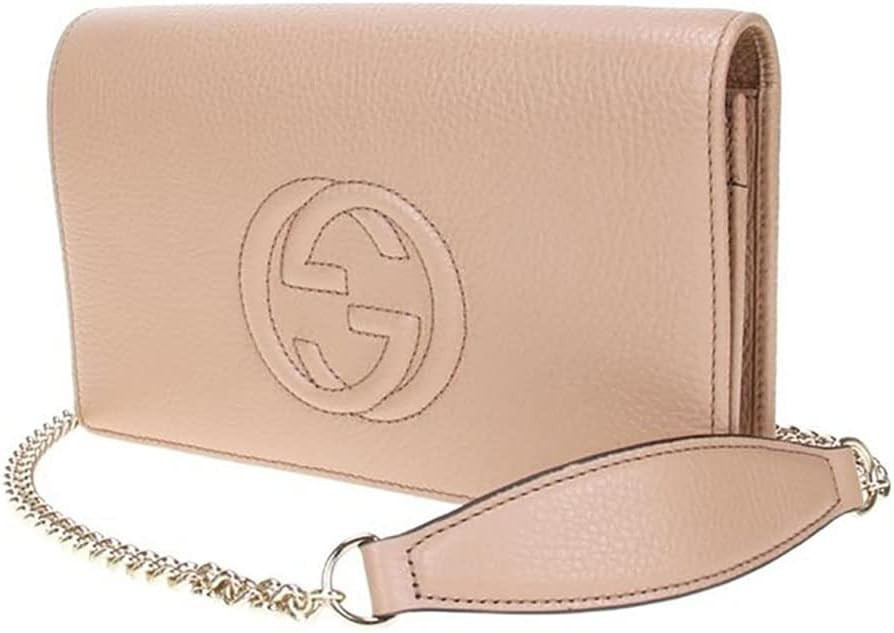 Gucci Soho Mini Chain Crossbody Camellia Leather Bag Handbag New | Amazon (US)