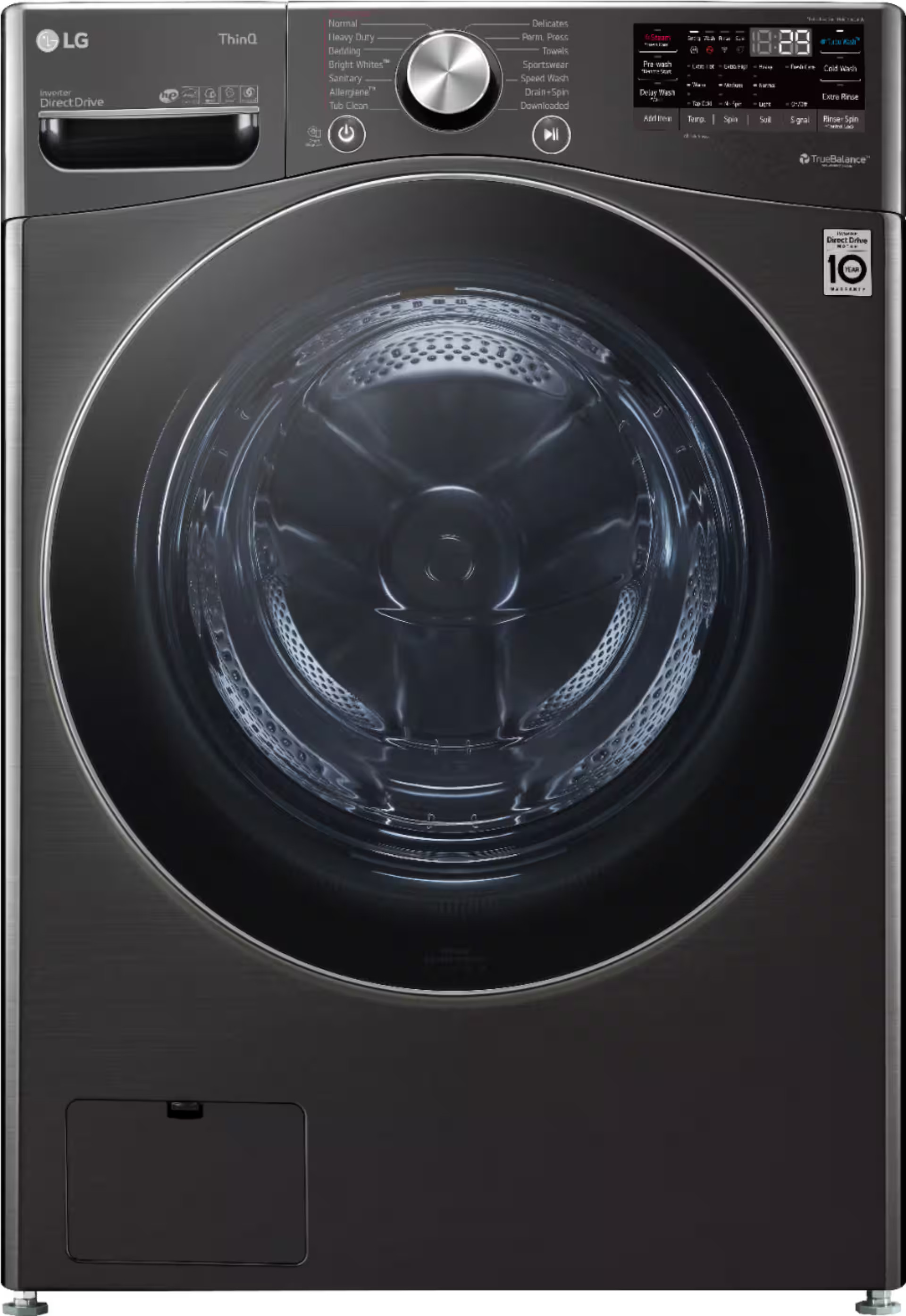 LG 5.0 Cu. Ft. High Efficiency Stackable Smart Front-Load Washer with Steam and Built-In Intellig... | Best Buy U.S.