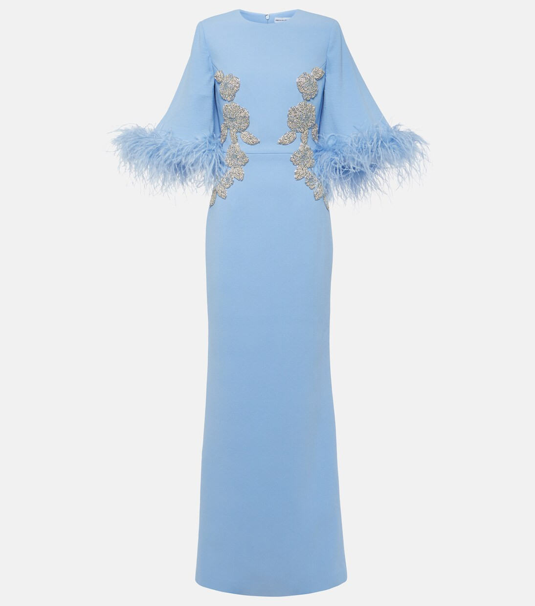 Juliana feather-trimmed crêpe gown | Mytheresa (US/CA)