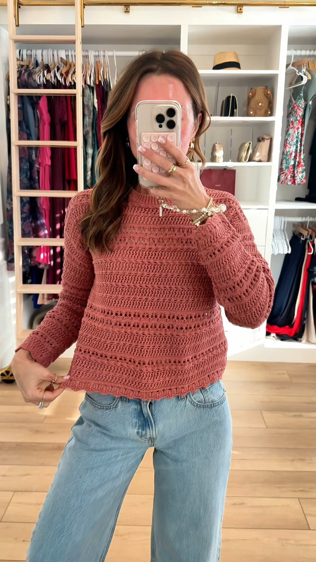 Code DENIMAF. Open stitch sweater top in XXS. Spring outfit. Coastal style. Beach vacation. Summer outfit. This is a great little layer! Travel outfit. Vacation outfit. Resort outfit. 

#LTKTravel #LTKootd #LTKPetite