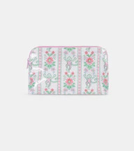 Roller Rabbit x Hill House Large Makeup Bag - Pink Monkey Block Stripe | Hill House Home US