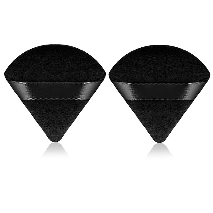 Sibba 2 Pieces Triangle Powder Puffs Face Cosmetic Powder Puff Washable Reusable Soft Plush Powde... | Amazon (US)