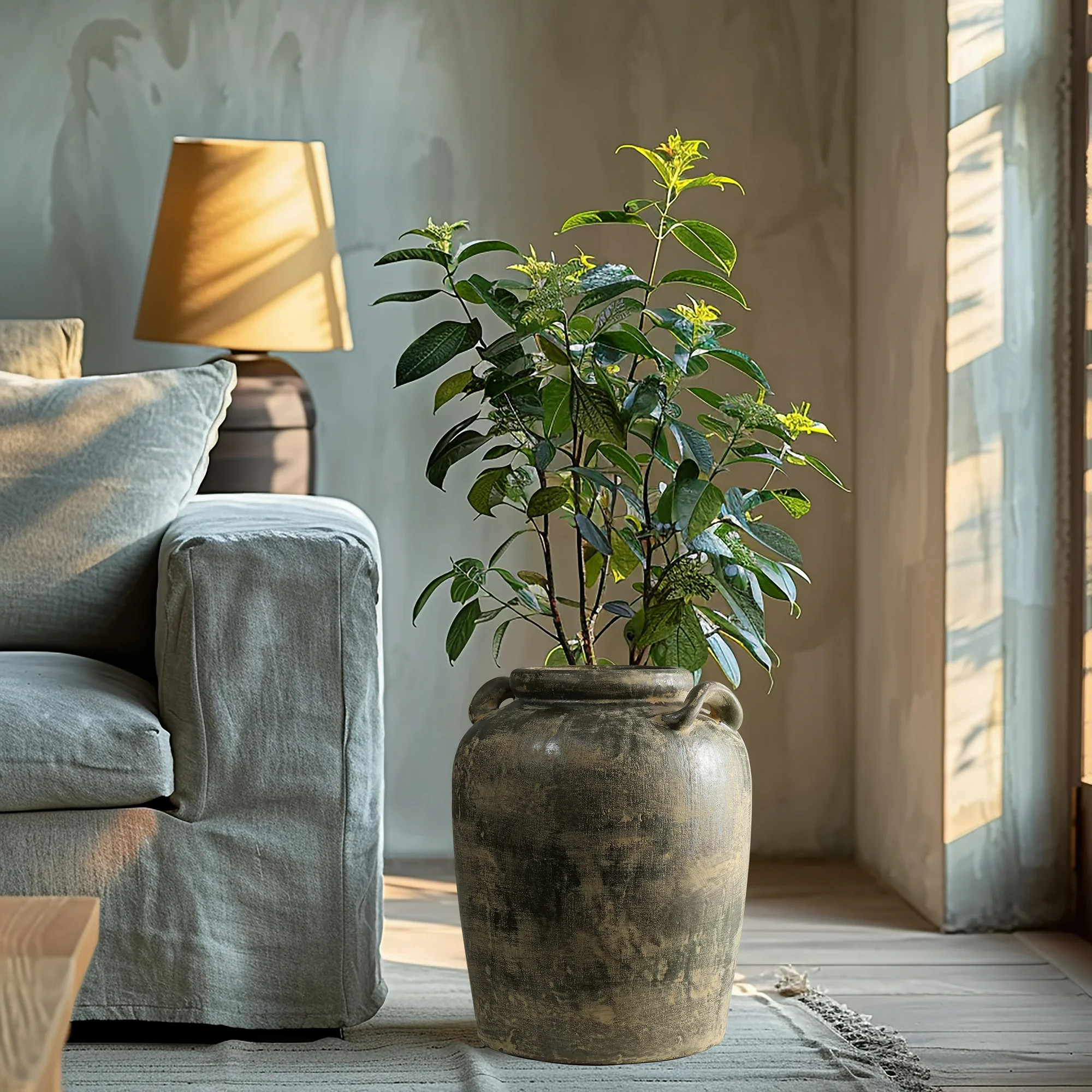 LuxenHome Vintage Farmhouse Brown Jug 15 Inch Tall Terracotta Vase | Walmart (US)