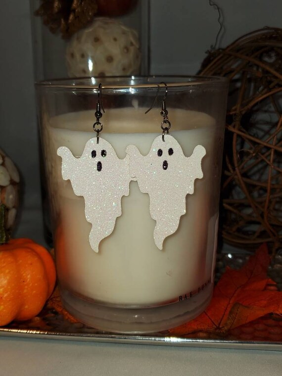 Glittery Ghost Halloween Earrings | Etsy | Etsy (US)