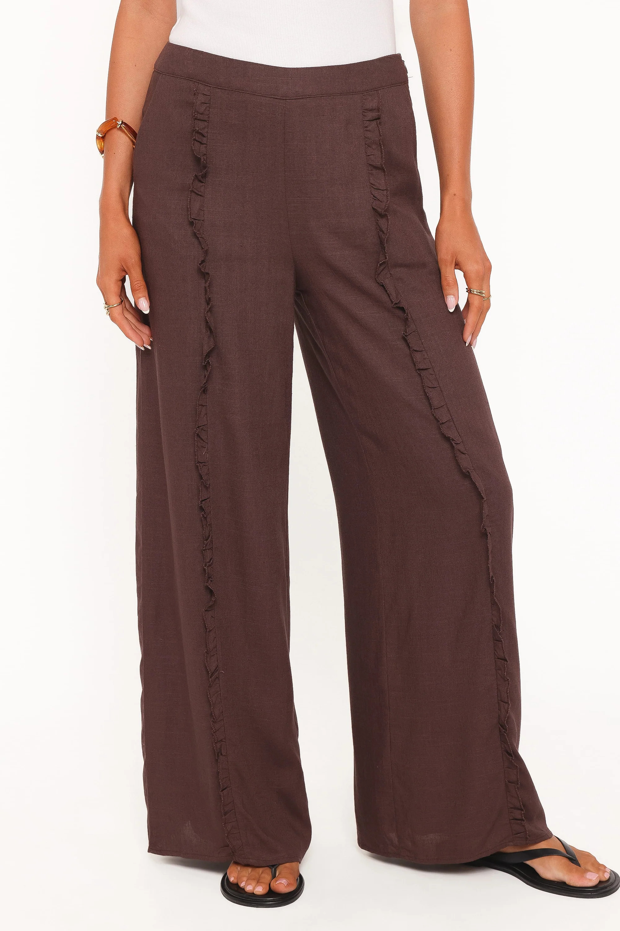 Samiya Frill Pants - Dark Brown | Petal & Pup (US)