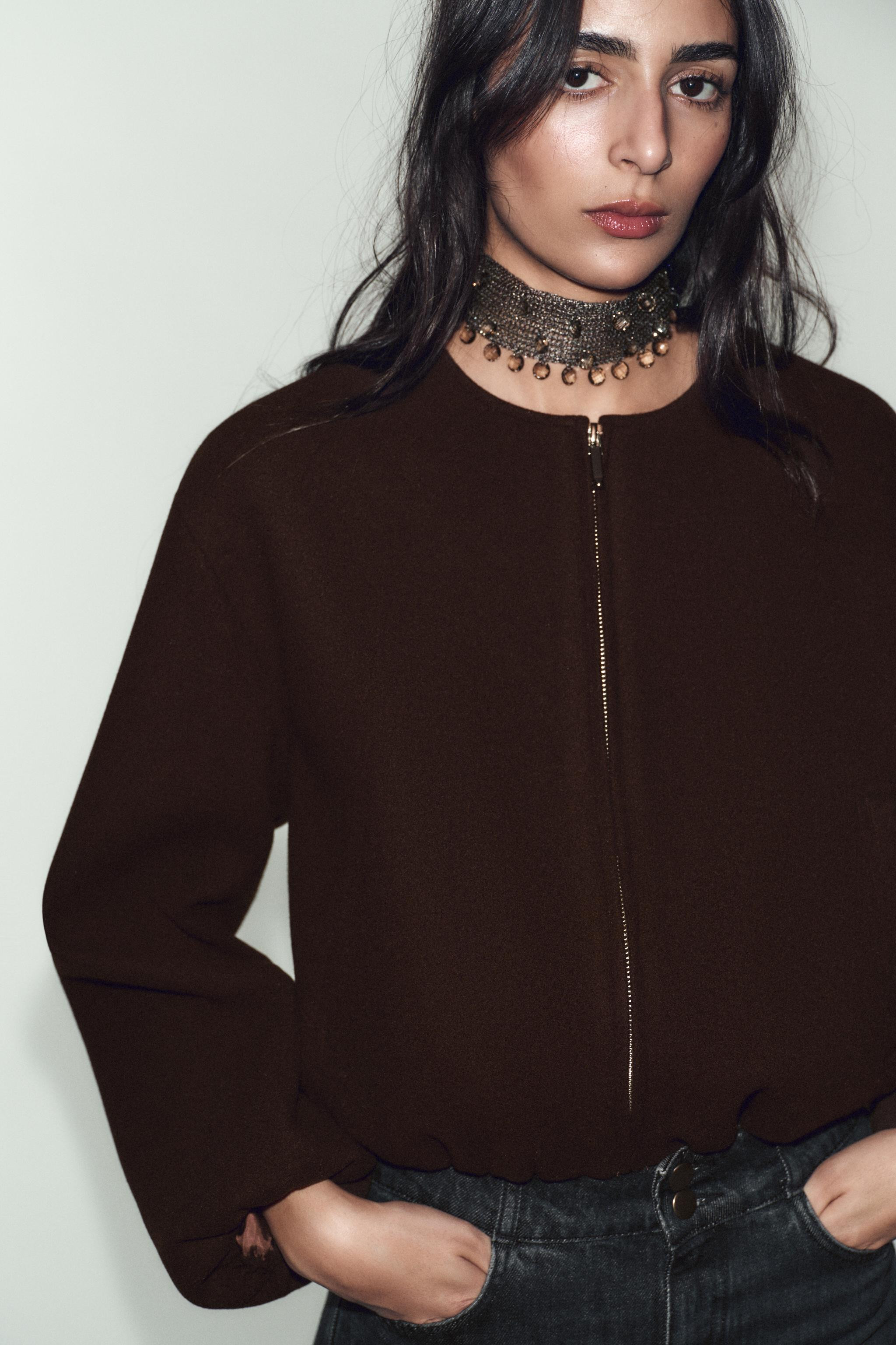 BOMBER JACKET WITH DETACHABLE SCARF | Zara UK