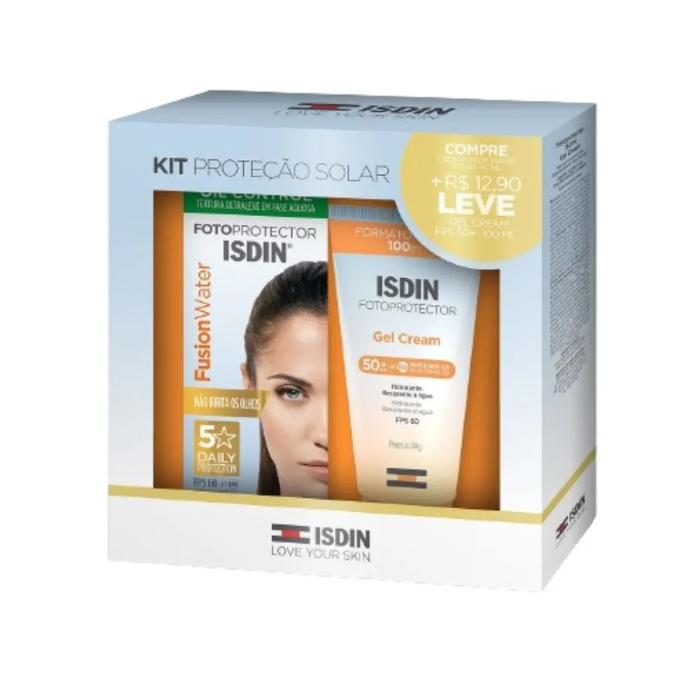 Kit Proteção Solar Isdin Fotoprotetor Fusion Water Fps60 50ml + Gel Cream Fps50 99g - Pague Men... | Pague Menos BR