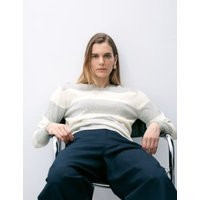 Womens Autograph Pure Cashmere Striped Crew Neck Jumper, Grey Mix | Marks and Spencer US