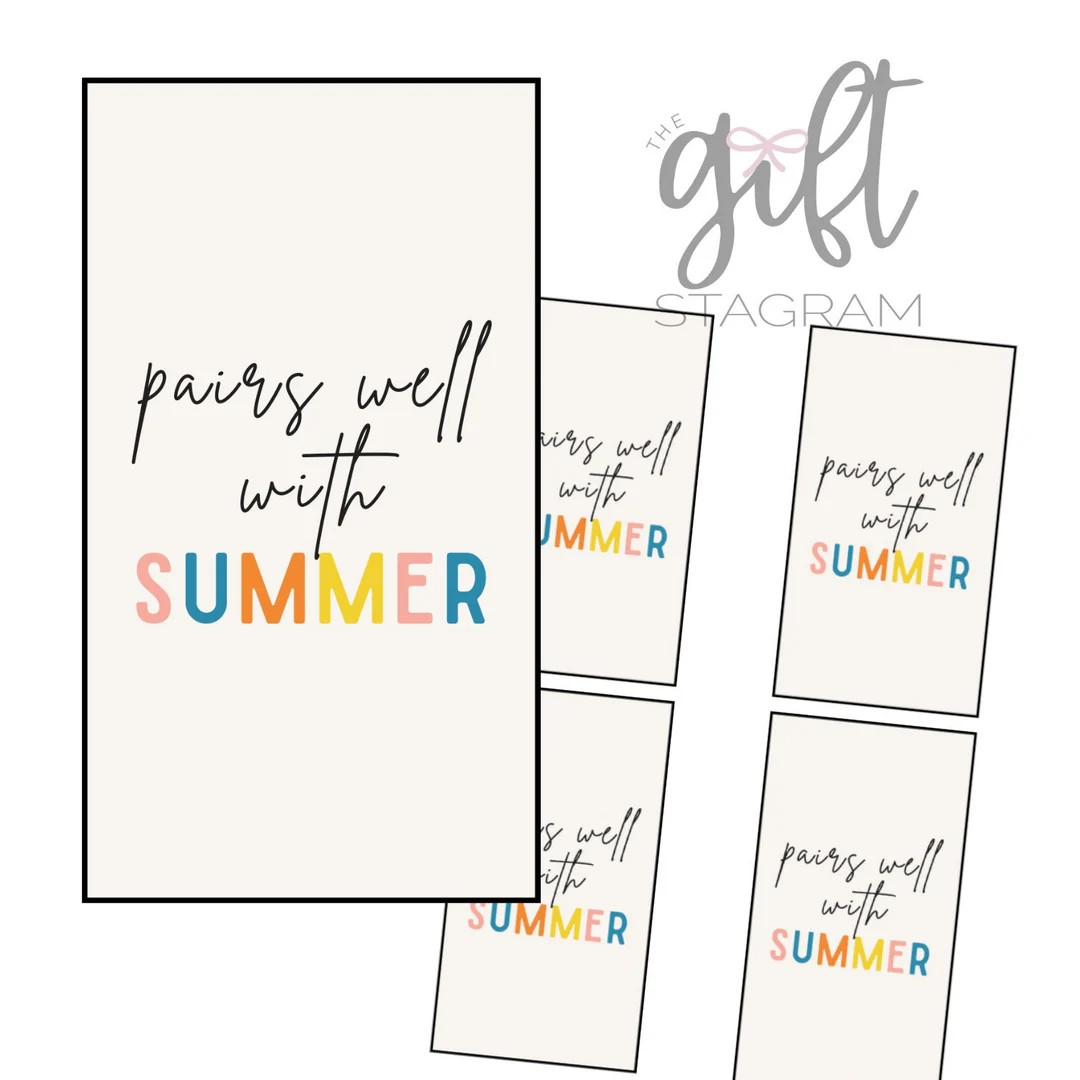Pairs Well With Summer Gift Tag DIGITAL DOWNLOAD Summer Hostess Gift Tag Summertime Host Gift Ide... | Etsy (US)