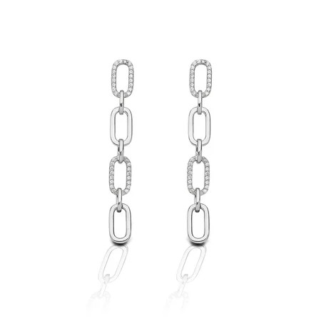Kelly Herd Women s Silver Four-Link Paperclip Earrings - EP7461 One Size | Walmart (US)