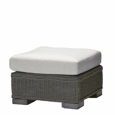 Rustic Ottoman Summer Classics Frame Color: Rustic #2 Black Walnut, Cushion Color: Plumarius Malibu | Wayfair North America