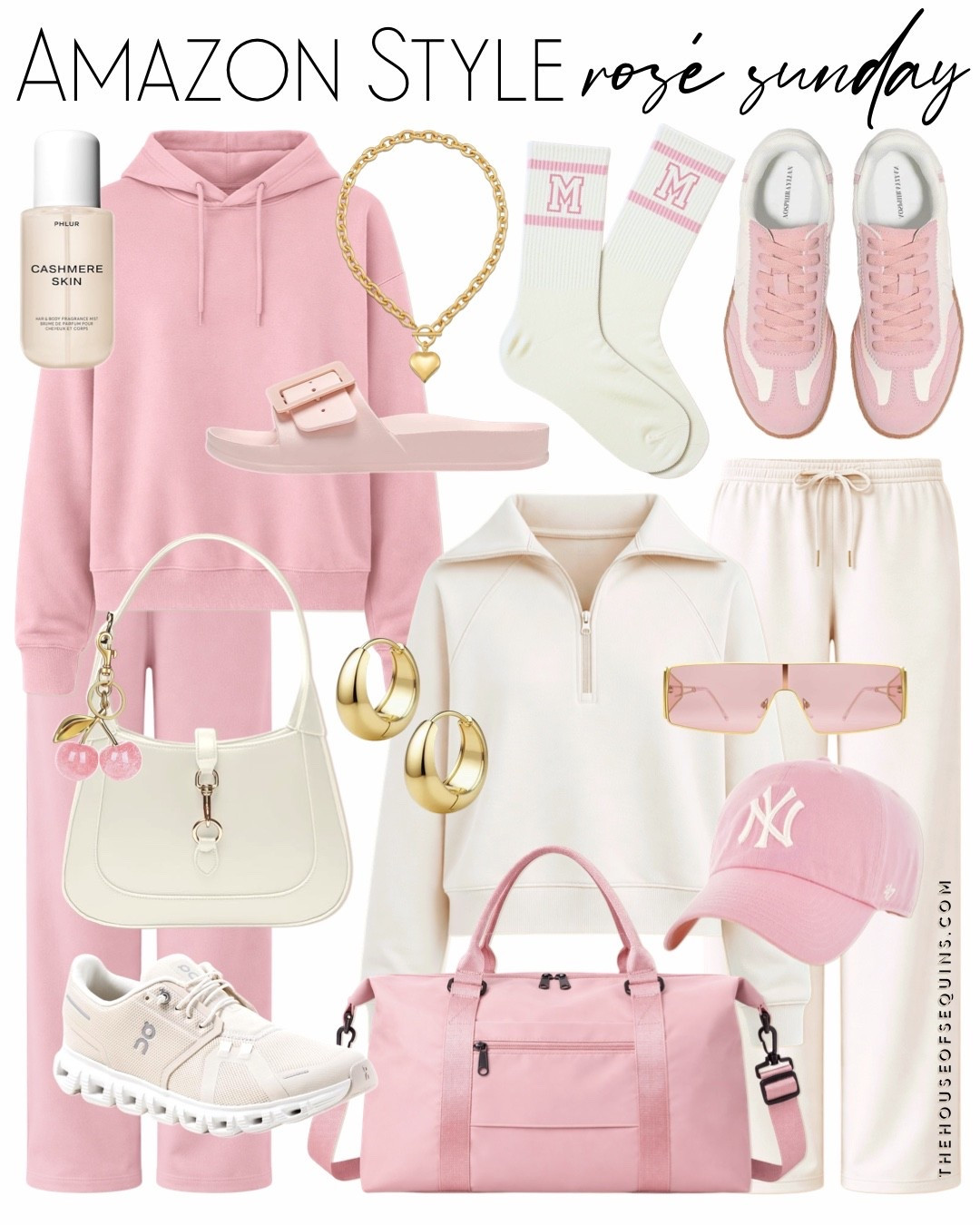 Shop Amazon spring outfits! Casual pink matching set, hoodie sweatpants set, Spanx AirEssentials look for less, gym bag, Gucci bag look for less, Kate Spade inspired pink sneakers, Birkenstock inspired slide sandals, on cloud sneakers, adidas samba, plus size fashion, loungewear, wfh outfit

#LTKmomlife #LTKPlusSize #LTKMidsize