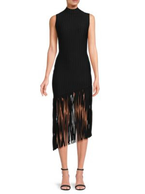 Kaipo Ribbed Fringe Midi Dress | Saks Fifth Avenue OFF 5TH
