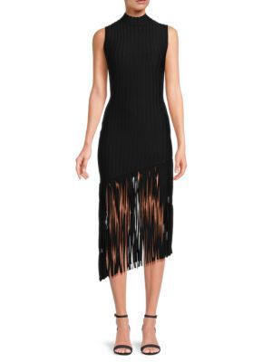 Kaipo Ribbed Fringe Midi Dress | Saks Fifth Avenue OFF 5TH