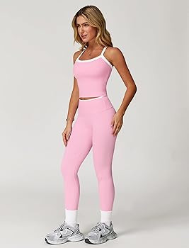 ABOCIW Workout Sets for Women 2 Piece Padded Sports Bra Tank Top High Waist Leggings Sets Gym Yog... | Amazon (US)