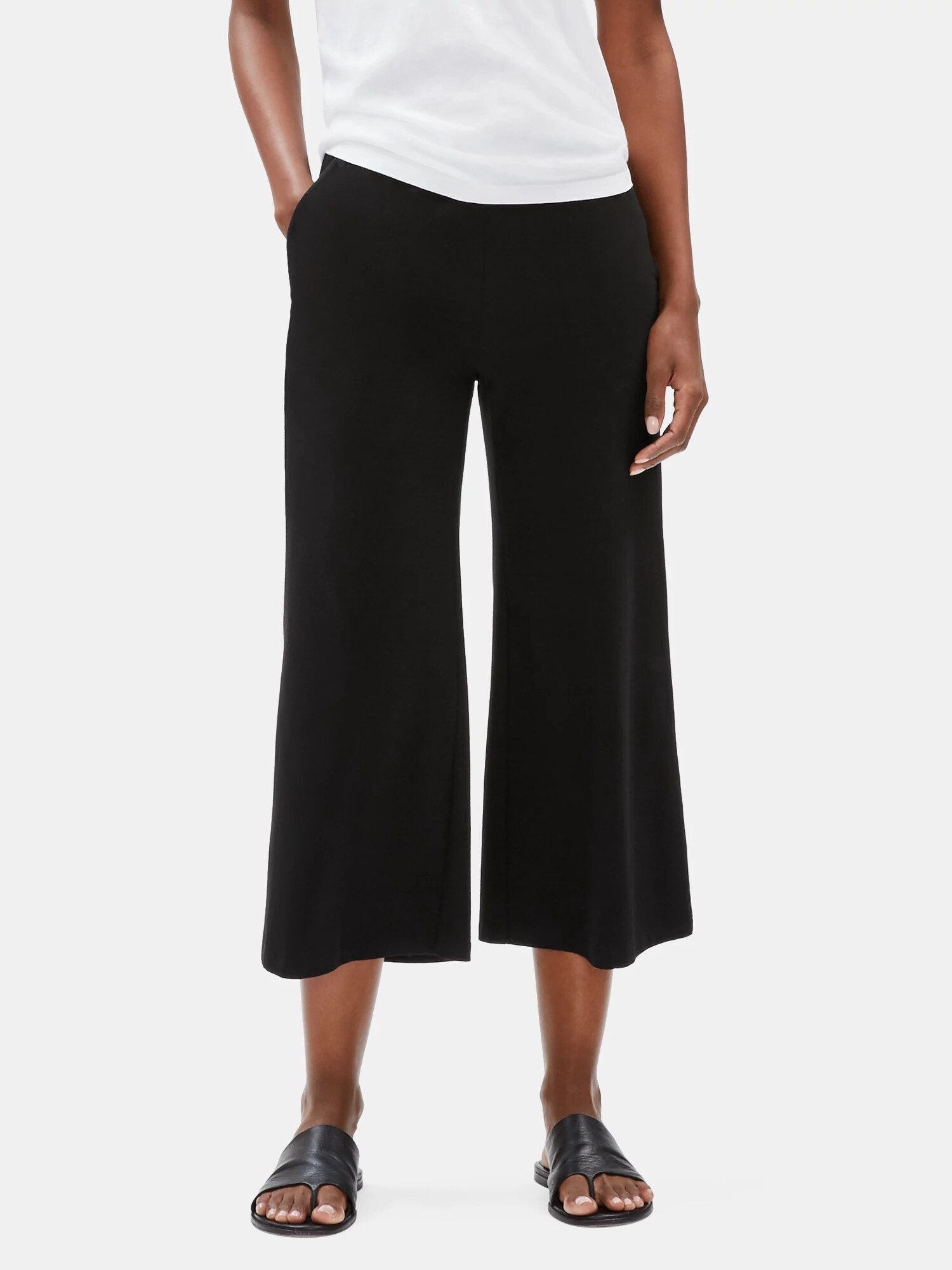 Organic Cotton Stretch Straight Cropped Pant | Eileen Fisher