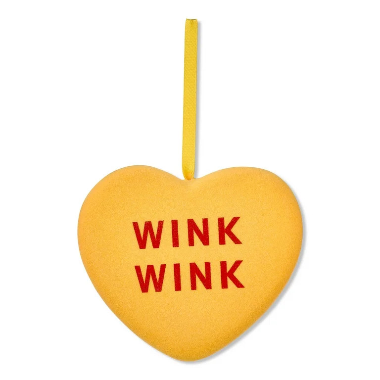 Medium Heart Ornament Hanging Decoration, Wink Wink, Yellow, 5", Valentine's Day by Way To Celebr... | Walmart (US)
