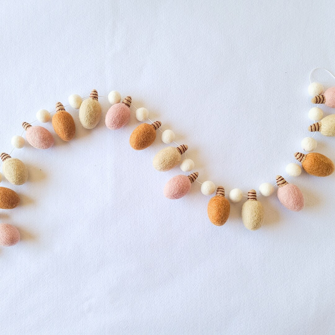 Boho Christmas Lights Garland Christmas, Christmas Gift, Bunting, Felt Christmas Garland, Holiday... | Etsy (US)