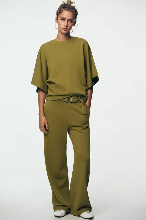 RUSTIC BELTED PANTS | Zara Canada