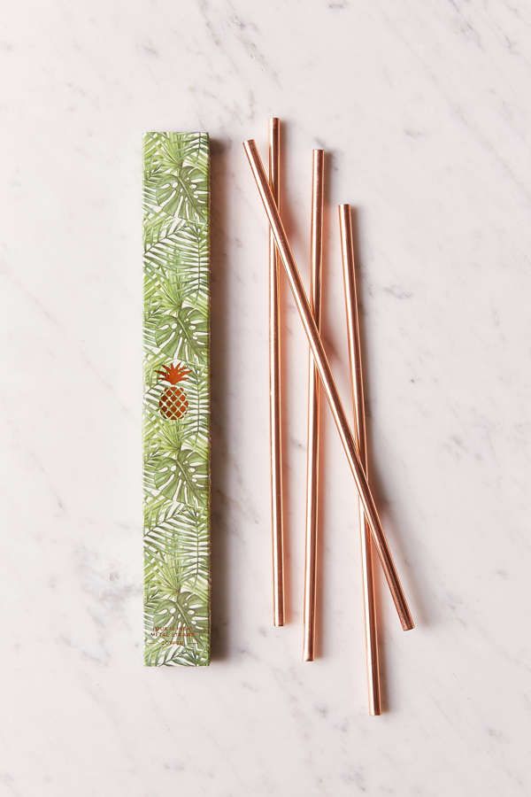 W&P Design 10" Metallic Straws Set | Urban Outfitters US