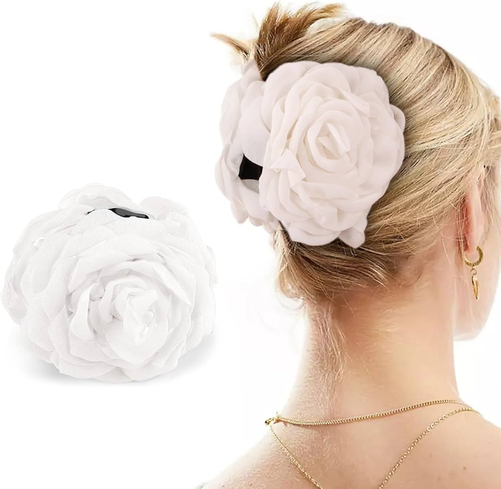 Velscrun Hawaiian Flower Hair Clips for Women Rose Flower Hair Claw Clips Large Flower Clips for ... | Amazon (US)