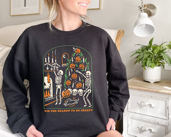 Tis the Season to be Creepy Sweatshirt And Hoodie - Dead Inside Halloween Sweatshirt - Black Hall... | Etsy (US)