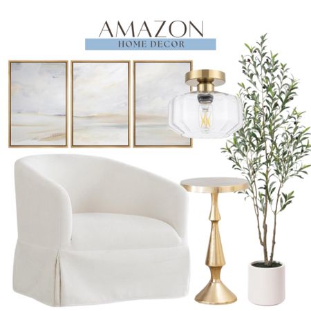 Amazon styled home includes faux olive tree, gold side table, accent chair, light fixture, and wall art.

Home decor, neutral home, coastal home, home accents, Amazon finds

#LTKhome #LTKstyletip