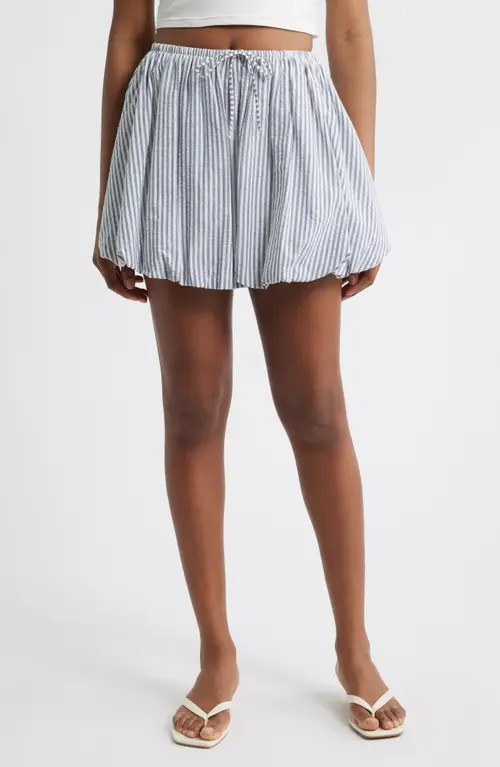 All in Favor Stripe Bubble Hem Miniskirt in Navy Stripe at Nordstrom, Size Small | Nordstrom