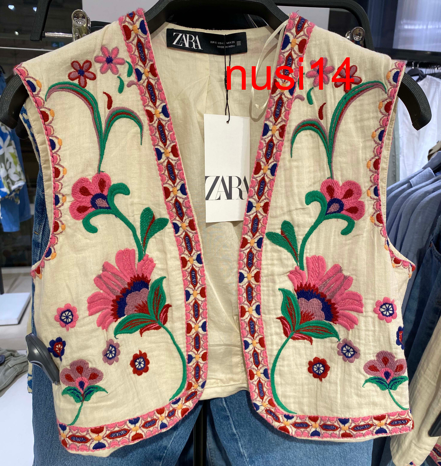 ZARA NEW FLORAL EMBROIDERED OPEN WAISTCOAT VEST ECRU XS-XXL 6895/023 6895/022 | eBay US